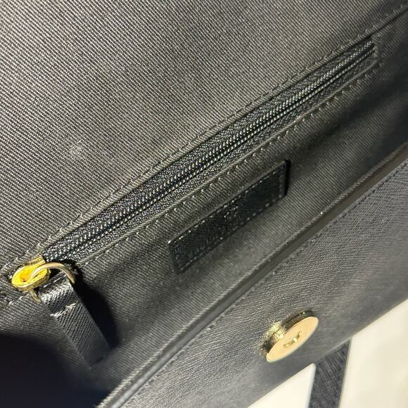 👜 Brooks Brothers Black Leather Crossbody Purse Shoulder Bag Saffiano Leather - Picture 7 of 7